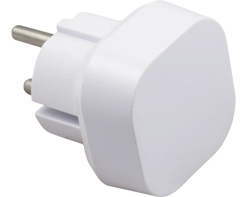 Weißer Schutzkontaktstecker für den Stromanschluss