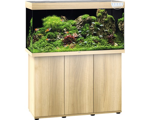 Aquarium mit Unterschrank, bepflanzt und mit Fischen besetzt