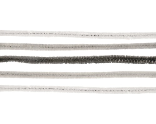 Biegeplüsch weiß-schwarz-grau 50 cm 10 Stück