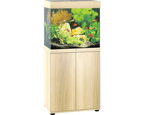 Aquariumkombination JUWEL Lido 120 SBX mit LED-Beleuchtung, Heizer, Filter und Unterschrank helles Holz