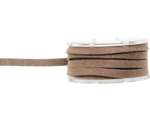 Velour-Lederband-Rolle dunkelbraun 3 mm 2 m