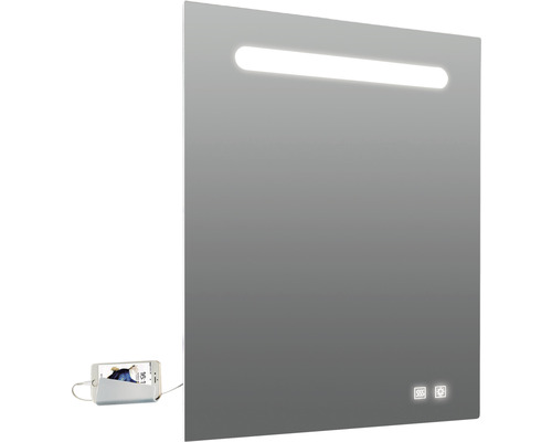 LED-Spiegel 'Tao' mit USB-Anschluss und Heizung, 60 x 80 cm