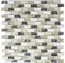 Mosaikfliese aus Glas-Stein-Mix
