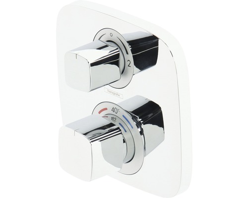 Aufputzthermostatarmatur mit zwei Griffen zur Steuerung der Wassermenge und -temperatur