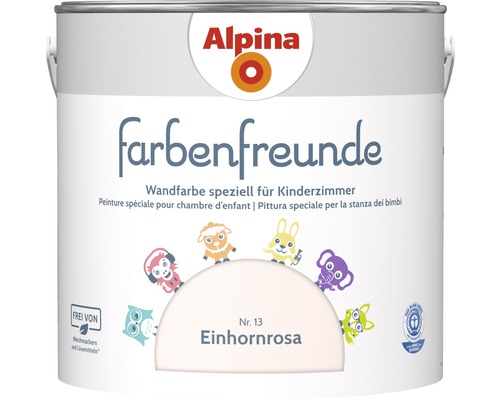 Alpina konservierungsmittelfreie Wandfarbe Farbenfreunde Einhornrosa 2,5 l