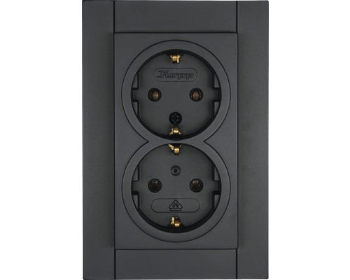 Knightsbridge Steckdose Anthrazit – Moderne Design-Steckdose, UK-Standard, Temperaturbeständig