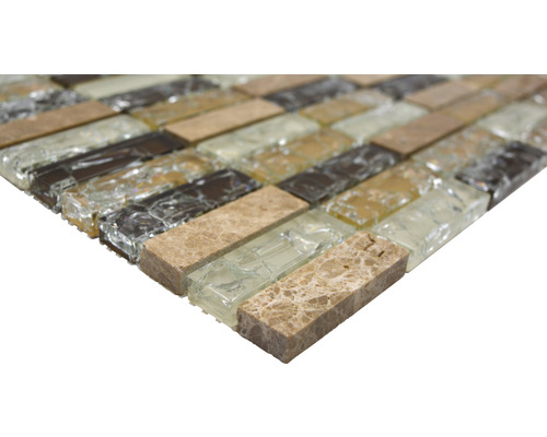 Mosaikfliese aus Glas und Stein