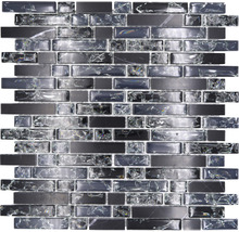 Mosaikfliese mit rechteckigen Stücken aus Glas und Stein
