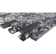 Glasmosaik Crystal mit Naturstein XIC V1328 schwarz 29,8x30,5 cm