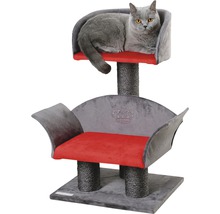 Kratzbaum KERBL Lounge Deluxe 42x37x70 cm grau-rot