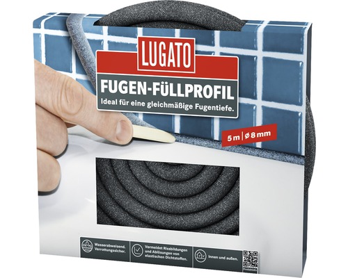 Lugato Fugenfüllprofil Ø 8 mm Rolle = 5 m Lugato Fugenfüllprofil, 5 Meter lang, 8 Millimeter Durchmesser, zur gleichmäßigen Fugentiefe