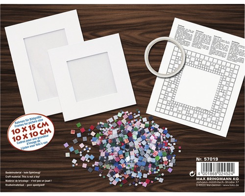 Bastelset mit Bilderrahmen, Mosaiksteinen und Anleitung
