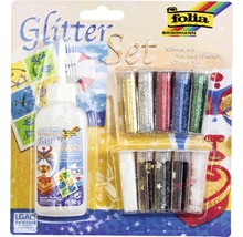 Glitter Set mit Kleber und verschiedenfarbigem Glitzer