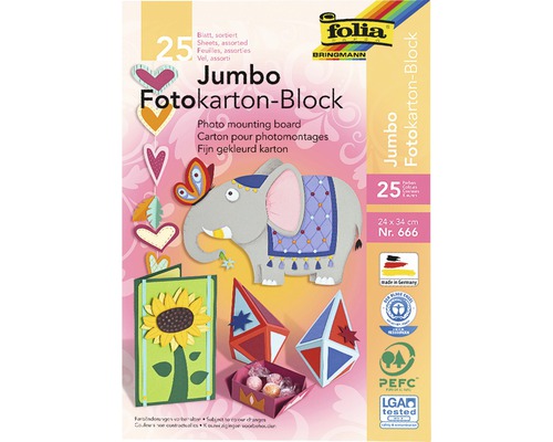 Jumbo-Fotokartonblock bunt 24x34 cm