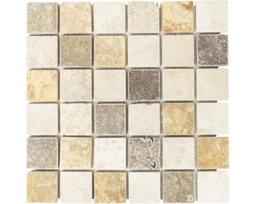 Natursteinmosaik XNT 46685 braun/beige 30,5x30,5 cm Mosaikfliese aus Naturstein