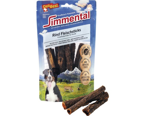 Hundesnack DeliBest Simmental Rind Fleischsticks 150 g Simmental Rindfleischsticks für Hunde