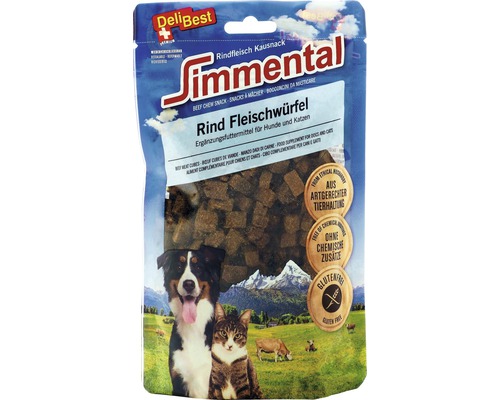 Hunde- und Katzensnack DeliBest Simmental Rind Fleischwürfel 180 g Simmental Rind Fleischwürfel für Hunde und Katzen