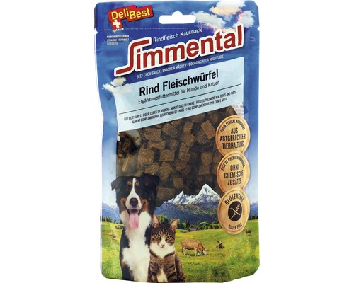 Hunde- und Katzensnack DeliBest Simmental Rind Fleischwürfel 180 g