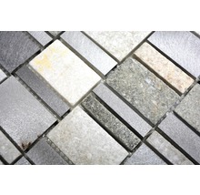 Mosaikfliese mit Stein- und Metalleffekt