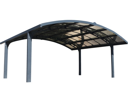 Freistehender Carport mit Stahlrahmen und Dachplatten