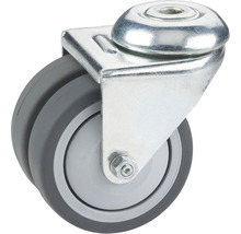 Lenkrolle mit zwei Rädern und Metallbefestigung