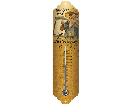 Thermometer Wer Bier trinkt hilft … 6,5x28 cm-0