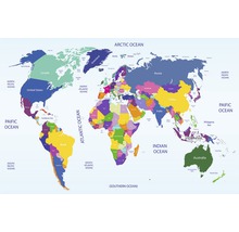 Fototapete Vlies 16081 World map 5-tlg. 250 x 180 cm