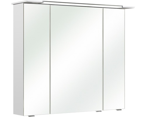 Spiegelschrank Pelipal Licata II 82 x 23,5 x 71 cm weiß hochglanz 3-türig LED IP 44 Spiegelschrank mit drei Türen und Beleuchtung