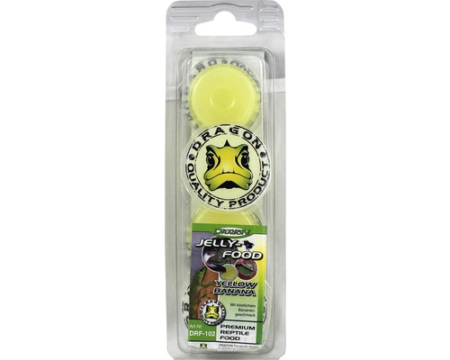 Gelfutter DRAGON Jelly-Food yellow Banana 4 x 16 g Dragon Premium Reptilienfutter Gelb Banane im Blisterpack