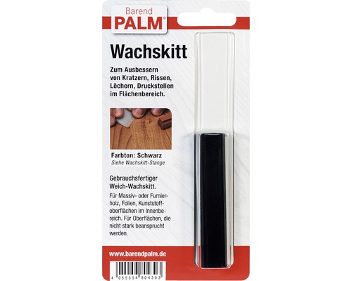 Barend Palm Wachskitt zum Ausbessern von Kratzern und Rissen, Farbton Schwarz