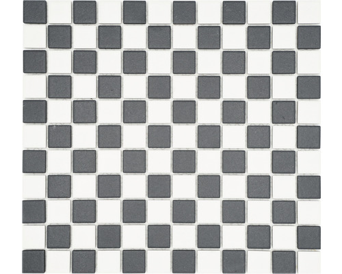 Keramikmosaik AT 149 Schachbrett 30,2x33 cm schwarz weiß Mosaikfliese mit Schachbrettmuster