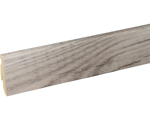 SKANDOR Sockelleiste Eiche grau FOEI428 FU60L 19 x 58 x 2400 mm Sockelleiste mit Holzstruktur