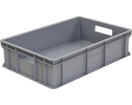 Stapelbox Eurobox 40 l 600x200x400 mm grau Graue Kunststoff Transportbox mit Griffmulden
