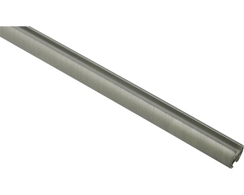 Gardinenstange mit Innenlauf II Kira silber 240 cm Ø 19 mm Kantenschutzprofil aus Kunststoff