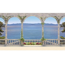 Fototapete mit Meerblick und Balustrade
