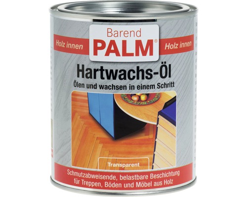 Barend PALM Hartwachsöl transparent 750 ml Barend Palm Hartwachs Öl Dose für den Innenbereich