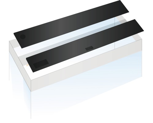 Aquariumabdeckung mit Öffnungen für Futter und Technik