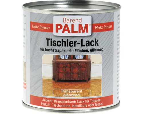 Barend PALM Tischlerlack Parkettlack glänzend 375 ml Barend Palm Tischler Lack für Innenholz, Dose