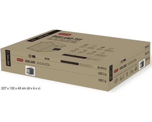 Verpackungskarton des Keter Oakland 759 Gartenhauses