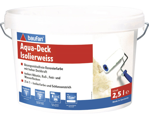 Renovierfarbe Baufan Aqua-Deck weiß 2,5 l