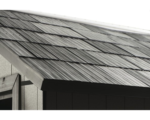 Detailansicht eines Daches mit Schindeldeckung