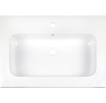 Badmöbel-Set Sanox Pulse BxHxT 70 x 170 x 50 cm Frontfarbe nebraska oak mit Waschtisch Mineralguss weiß und Waschtischunterschrank Waschtisch Spiegel mit LED-Beleuchtung-thumb-2