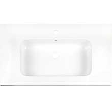 Badmöbel-Set Sanox Pulse BxHxT 90 x 56,5 x 50 cm Frontfarbe weiß hochglanz mit Waschtisch Mineralguss weiß-thumb-1