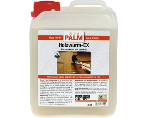 Kanister mit 2,5 Liter Holzschutzmittel gegen Holzwürmer von Barend Palm Kanister mit 2,5 Liter Holzschutzmittel gegen Holzwürmer von Barend Palm