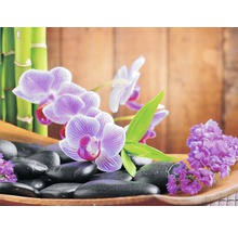 Dekoschale mit Bambus, Steinen und Orchideen