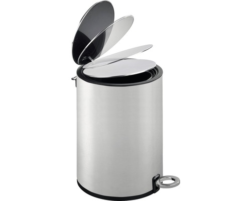 Treteimer aus Metall mit offenem Deckel