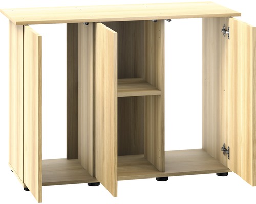 Aquariumunterschrank mit offenen Türen und Regalen