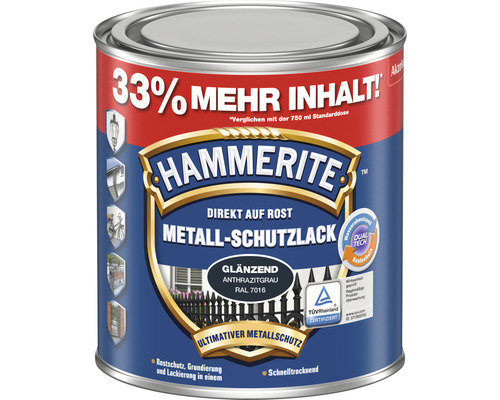 HAMMERITE Metallschutzlack glänzend anthrazitgrau 1 l