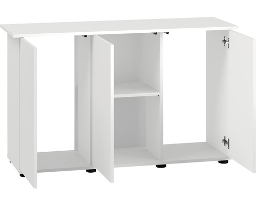 Weißer Aquarienschrank mit offenen Türen