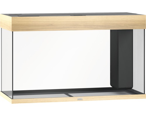 Leeres Aquarium mit Holzrahmen und eingebautem Filter